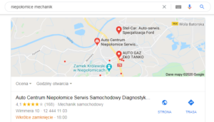 Pozycjonowanie Niepołomice - mapa