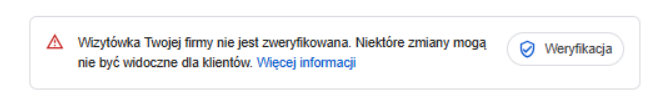 cofnięcie weryfikacji wizytówki