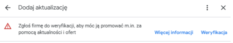 niezweryfikowana wizytówka google - aktualizacje