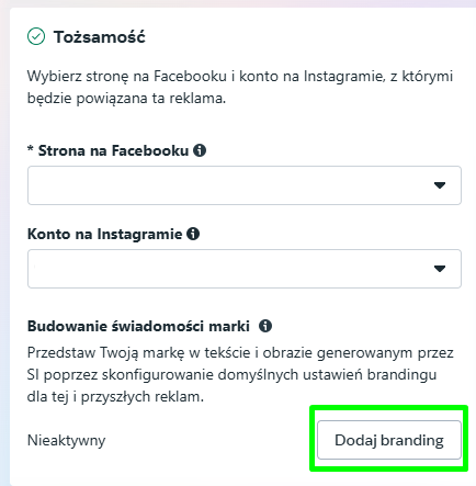 nowe opcje funkcji Branding w Meta Ads