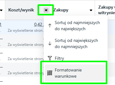 zmiany warunkowe w Meta Ads