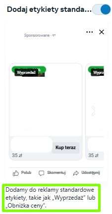 Nowa funkcja etykiet w Meta Ads 