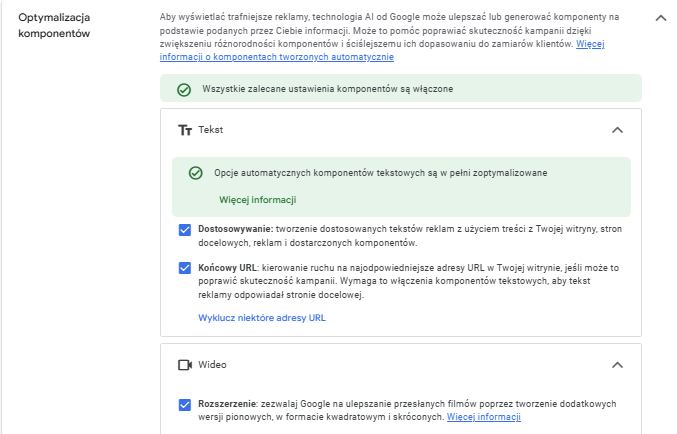 Przykład automatyzacji kampanii Google Ads