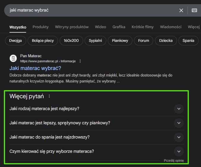 People Also Ask w Zero Click Search