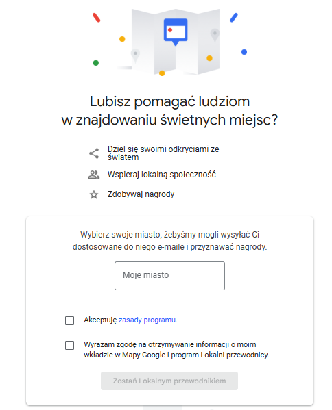 lokalny przewodnik google - miasto
