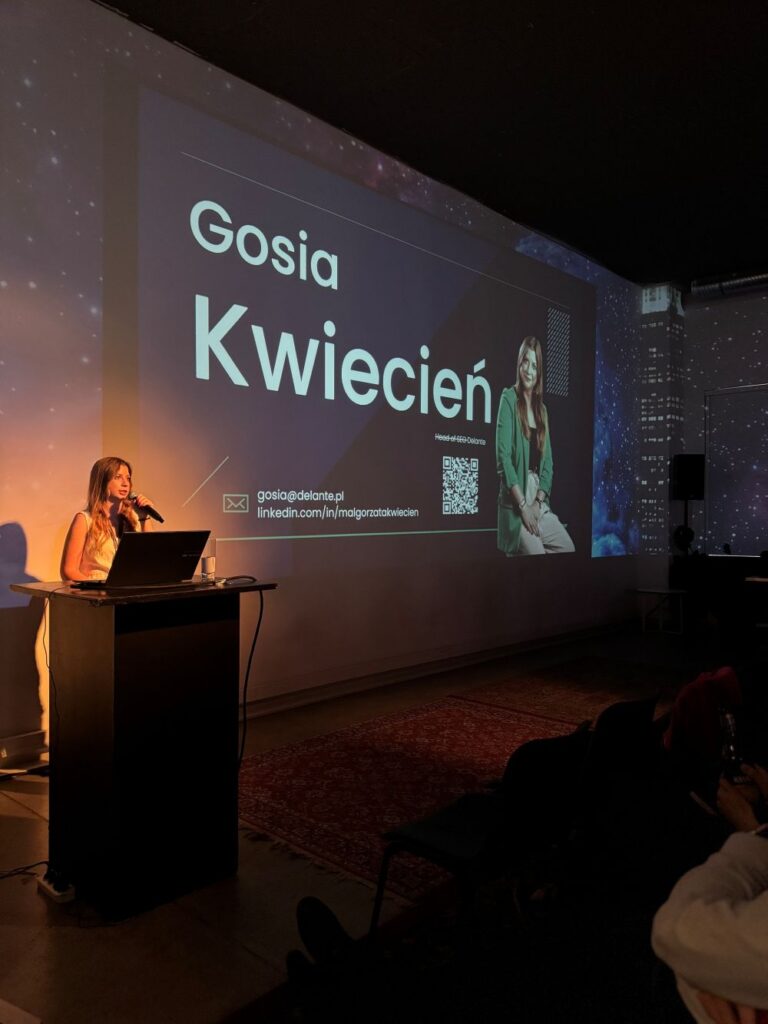Gosia Kwiecień (Head of SEO Delante) występująca jako prelegentka na CTRL+GROW w Krakowie 2025