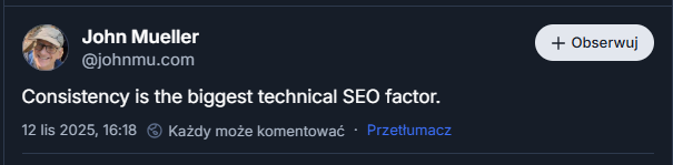 John Mueller about consistency in SEO on Bluesky