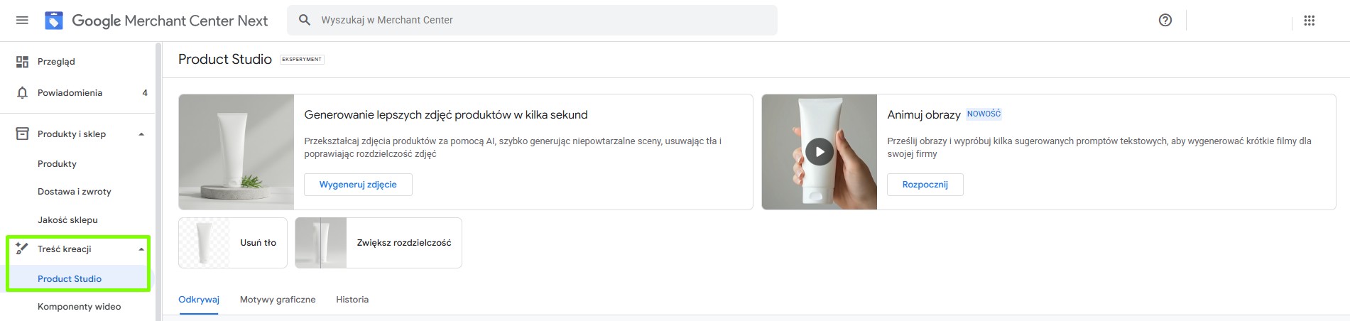 animacja obrazów w GMC